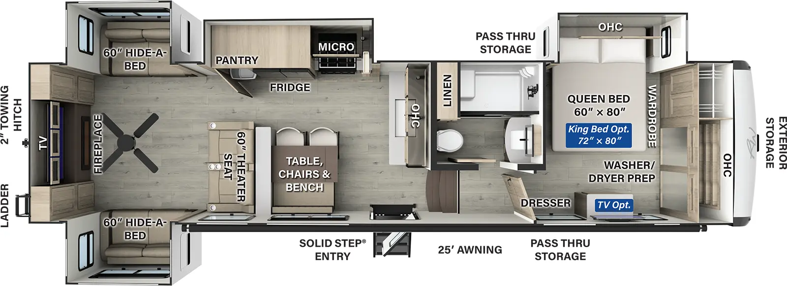 Rockwood Signature Fifth Wheels R375RL Floorplan